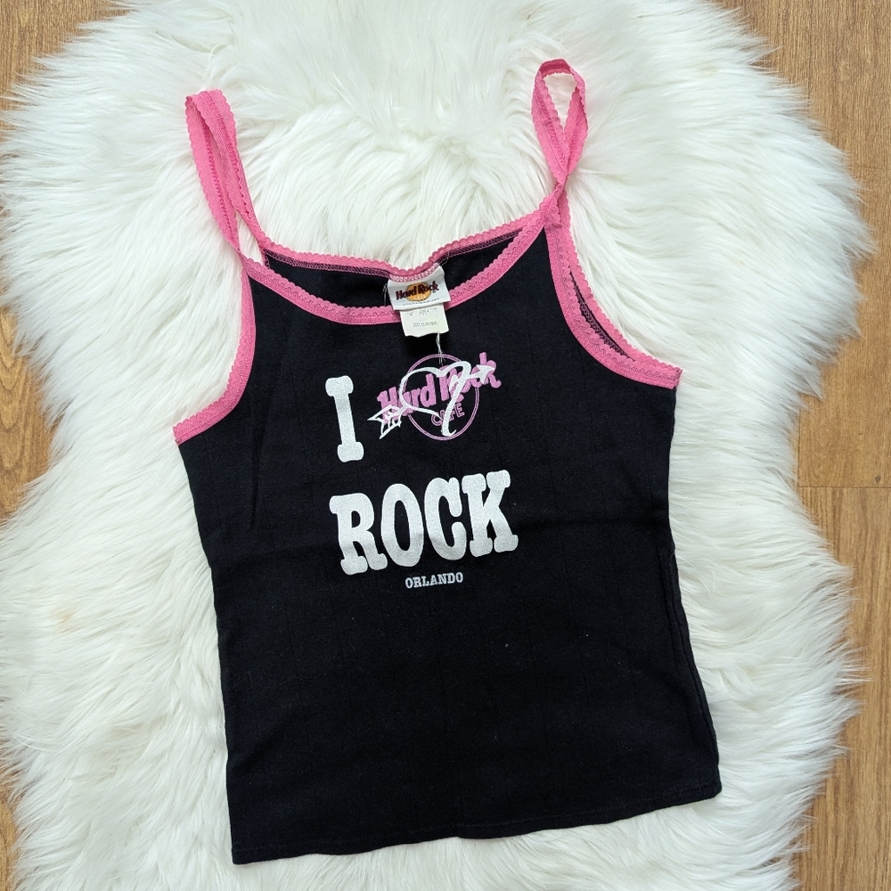 Vintage Y2K Hardrock I Heart Rock Tank Top